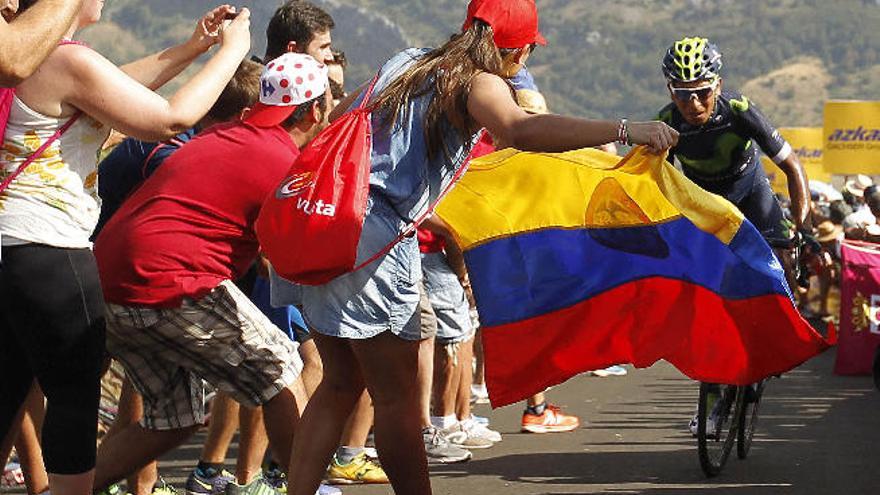 Nairo Quintana, durante la etapa de ayer.