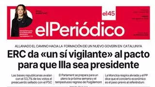 La portada de EL PERIÓDICO del 3 de agosto de 2024