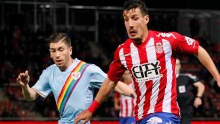 Fran Sandaza, durant el Girona-Rayo del passat dissabte.