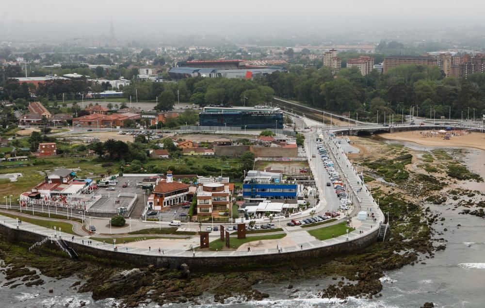 Gijón desde un dirigible