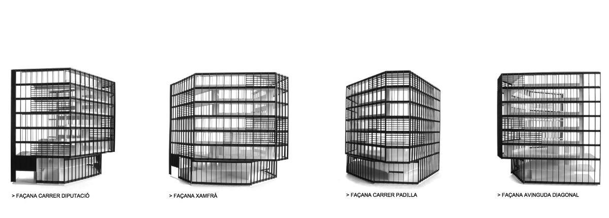 Recreación de la fachada reformada del edificio del número 233 de la avenida Diagonal, en Barcelona.