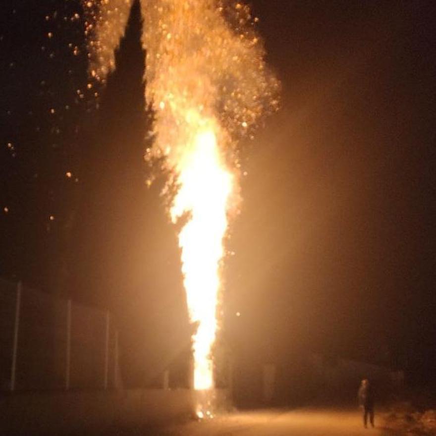 Uno de los incendios provocados en la zona de El Castillo de Aspe.