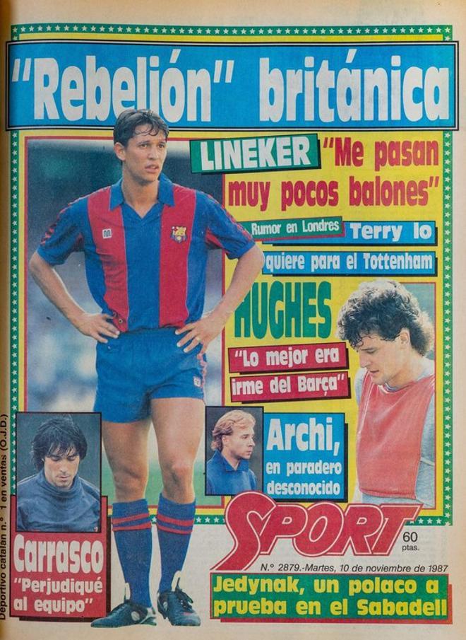 1987 - Gary Lineker hacía unas declaraciones preocupantes sobre su papel en Can Barça