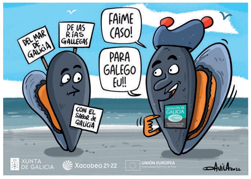 Una viñeta de Luis Davila difundida por Mexillón de Galicia en su último boletín informativo.