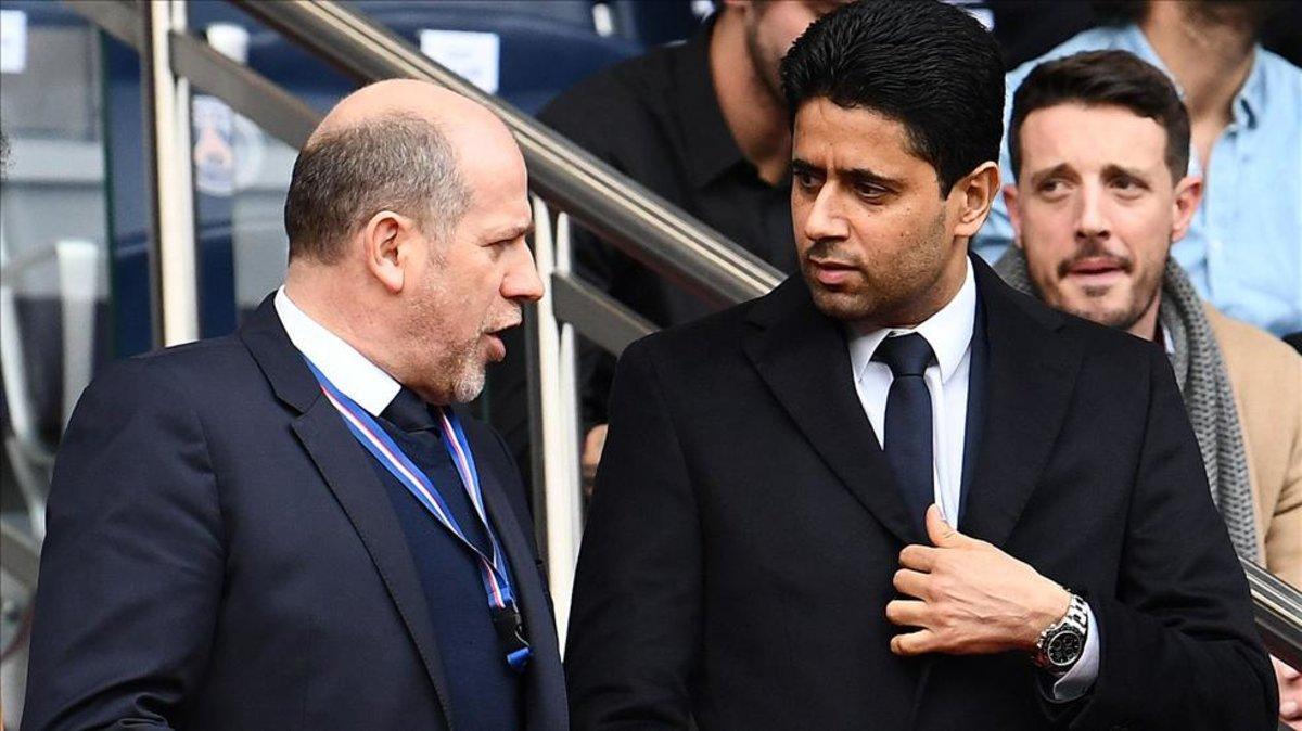 Antero Henrique junto al presidente del PSG, Nasser Al Khelaifi