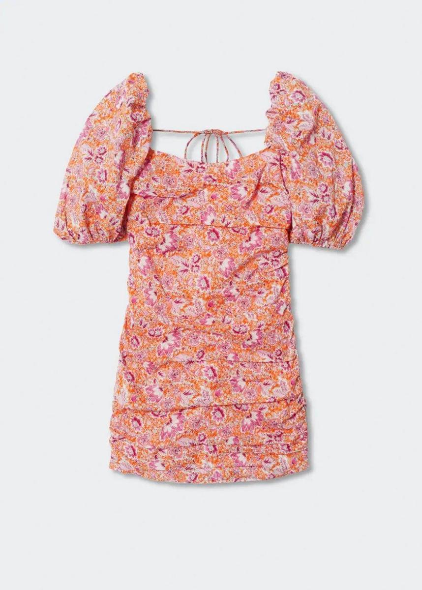 Vestido manga abullonada floral de Mango (precio: 39,99 euros)