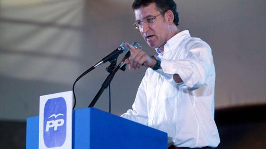 Feijóo, el domingo en el IV Congreso Nacional del PP en Uruguay. EFE / Hugo Ortuño