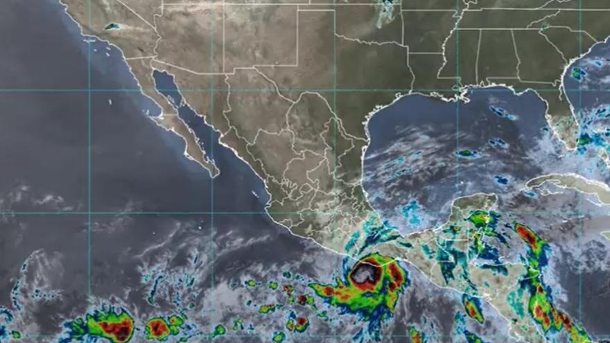 Ubicación del huracán &#039;Agatha&#039; cerca de las costas de México.