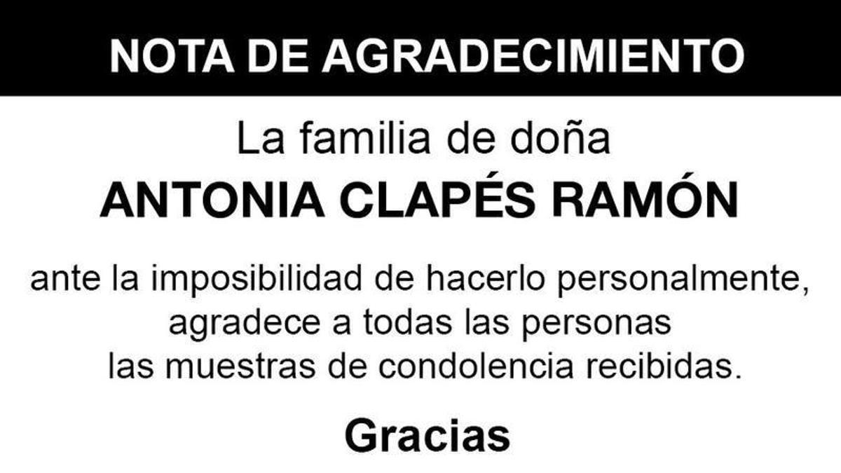 Nota Antonia Clapés Ramón