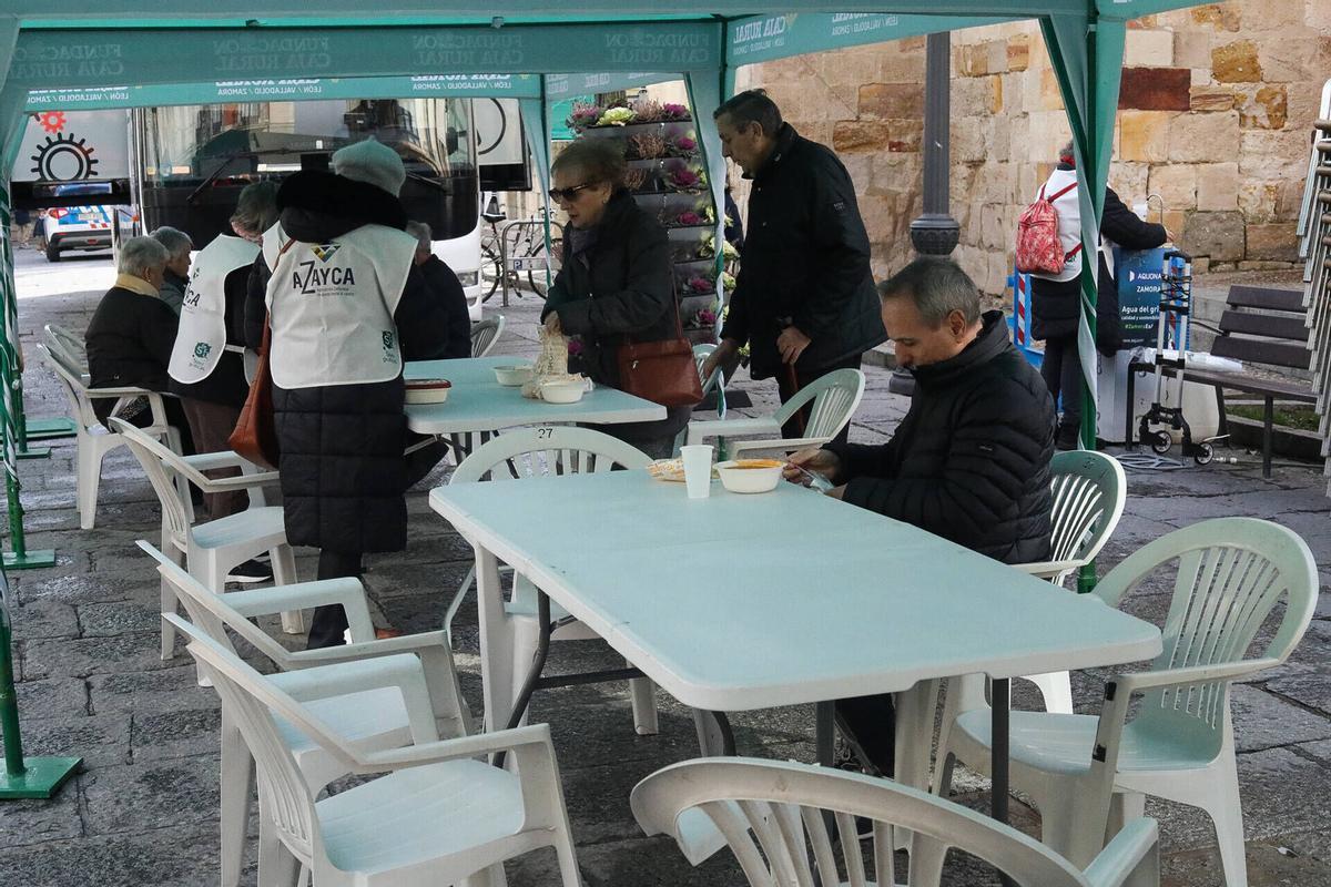 GALERÍA | Sanantonada de Azayca en la Plaza Mayor: agotados todos los platos