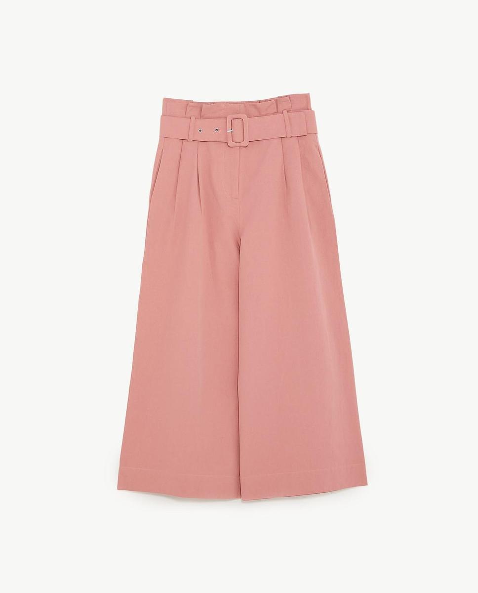 Pantalón de pata de elefante de Zara rosa