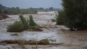 El río Magro en una imagen captada el 29 de octubre y publicada por Europa Press a las 14.33 horas.
