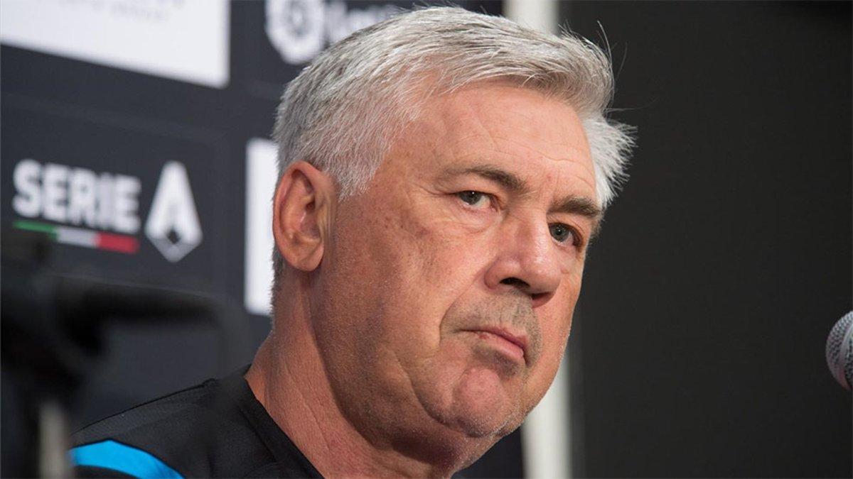 Ancelotti, durante la rueda de prensa