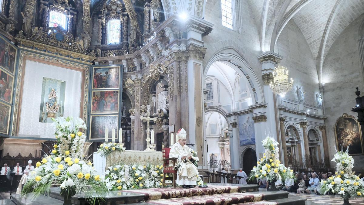 Benavent durante su intervenión en la misa del Corpus.