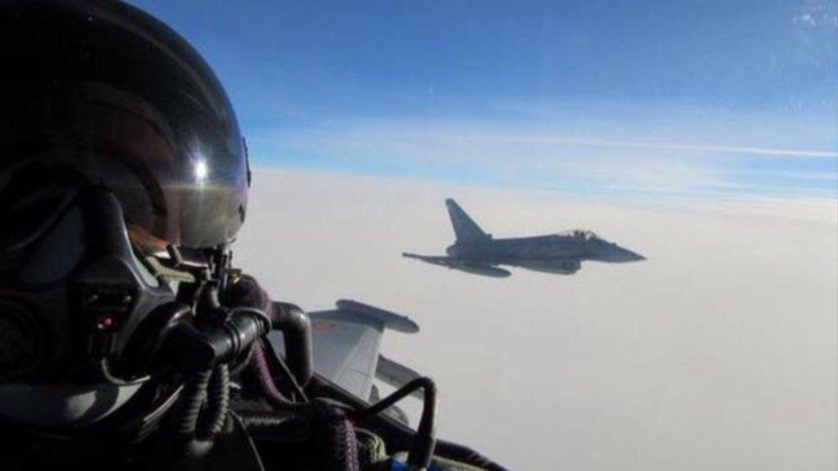 Cazas eurofighter españoles, de patrulla en una anterior rotación de la misión OTAN de Policía Aérea Báltica.