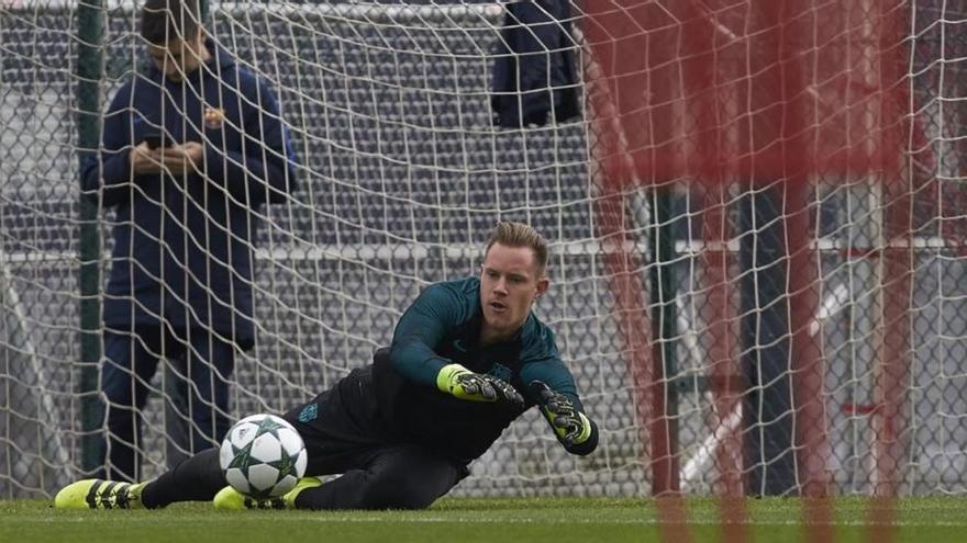 Ter Stegen acaba las vacaciones y se entrena en solitario