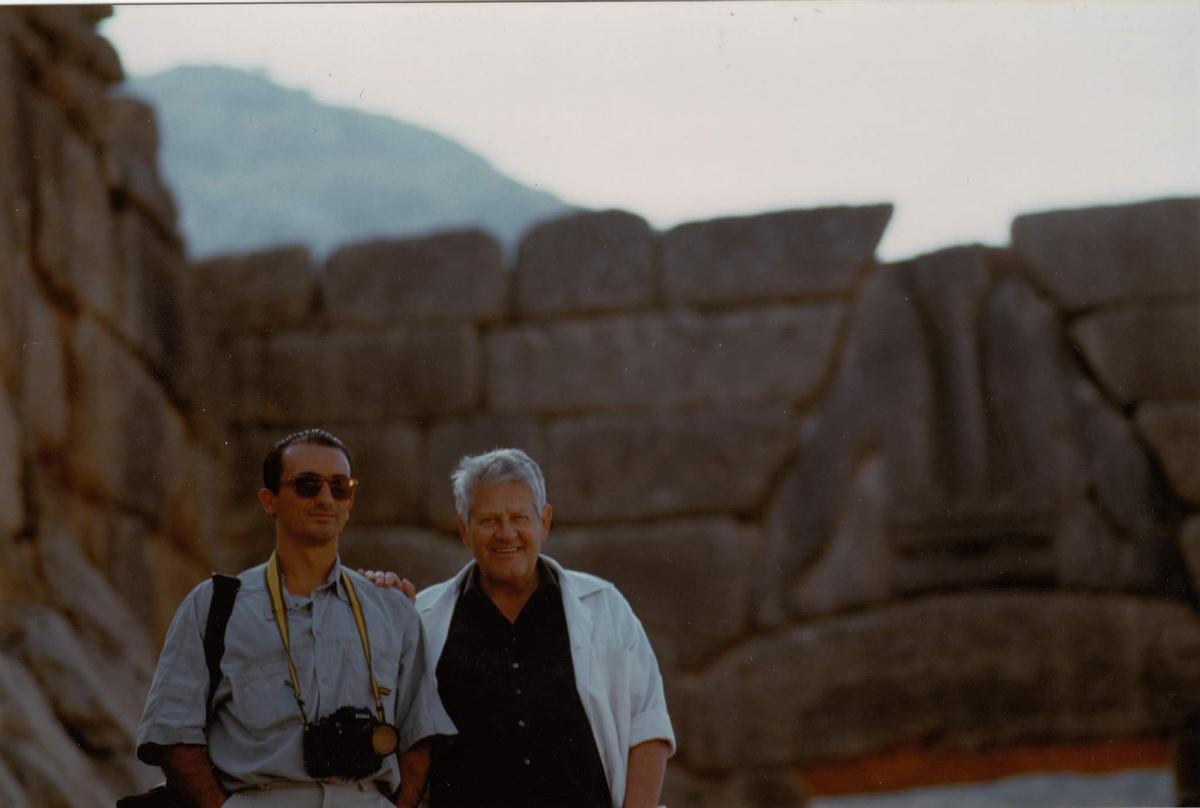 Marco Steiner y Hugo Pratt (dcha), a principios de los años 90