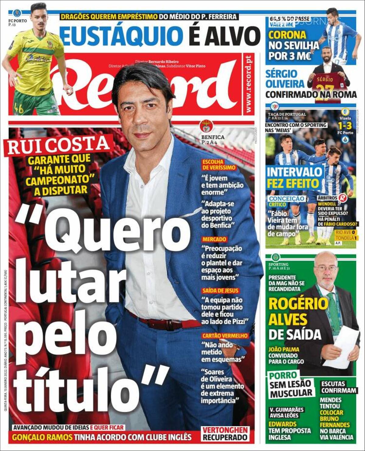 Portada del diario Record