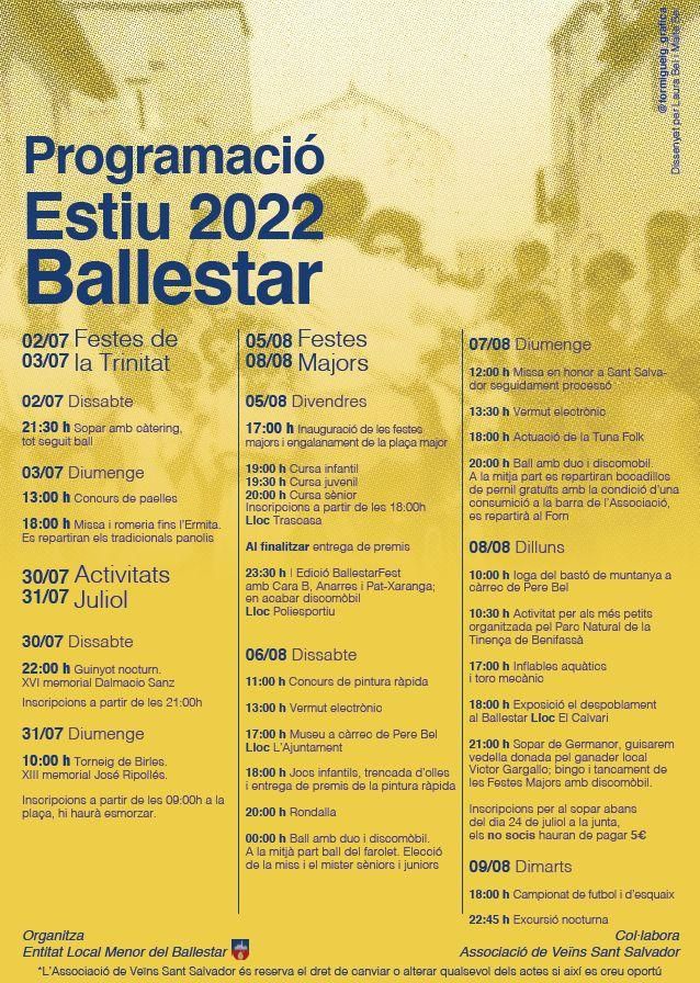 Programa de fiestas de El Ballestar