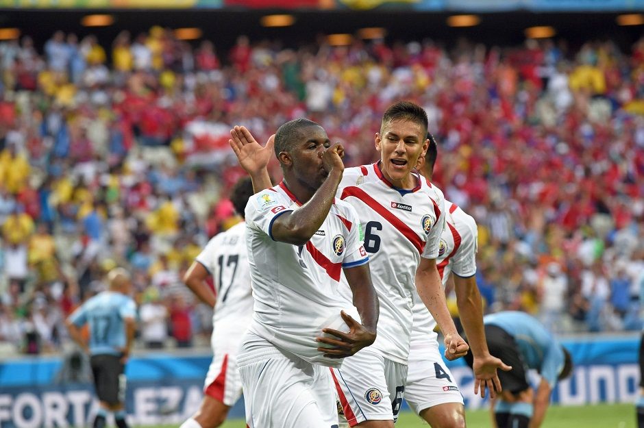 Joel Campbell en el partido Costa Rica 3-1 Uruguay