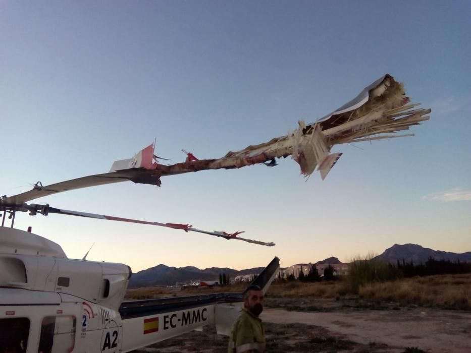 Un ultraligero colisiona contra un helicóptero en el aeródromo de Mutxamel.