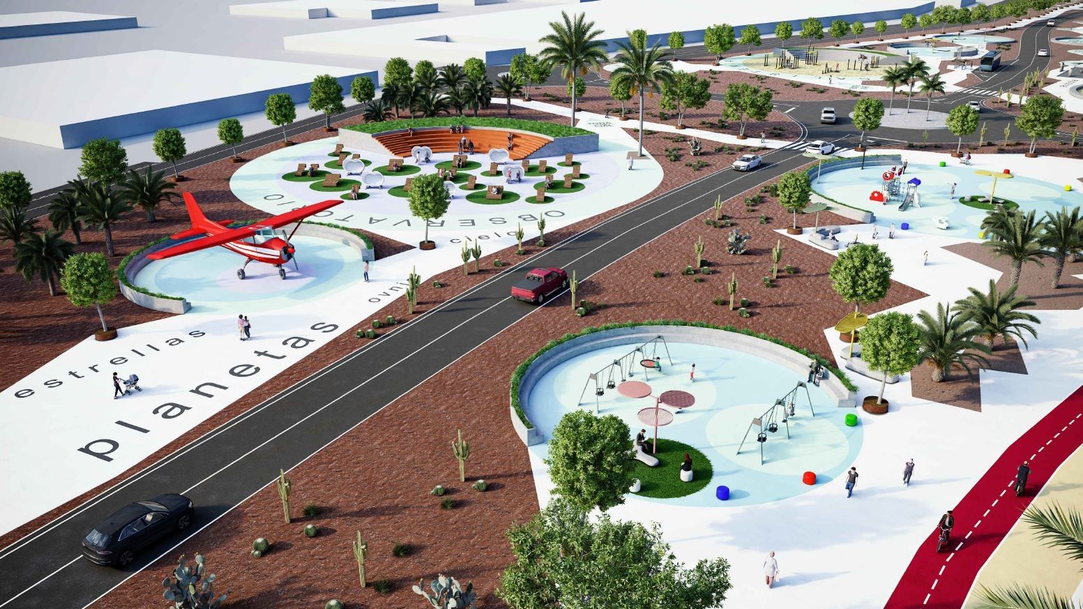 Infografías de la transformación de la autovía LZ-2 a su paso por Playa Honda