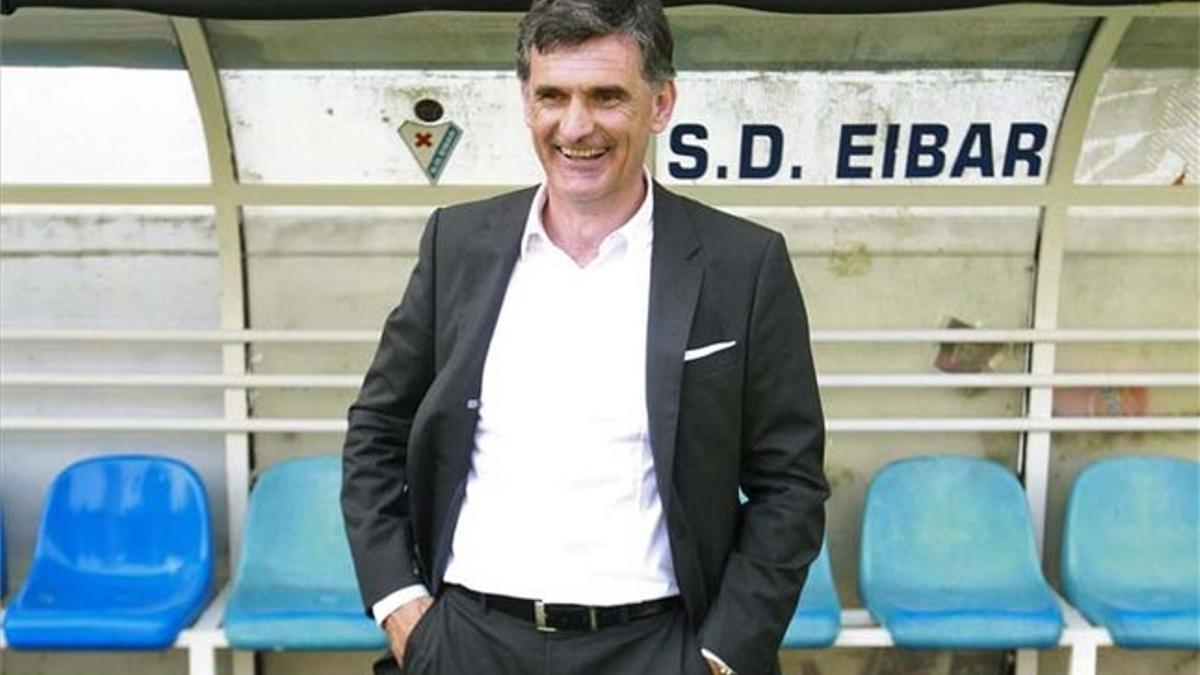Mendilibar, durante su presentación como nuevo técnico del Eibar
