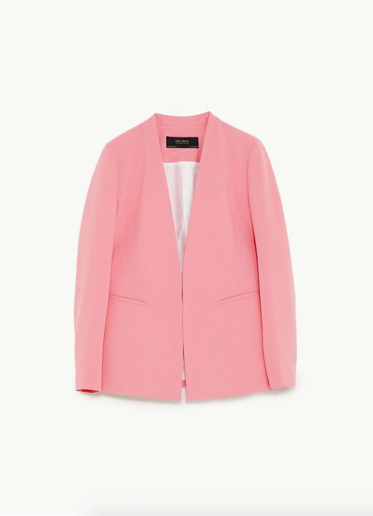 Trajes de chaqueta rosas: blazer de Zara