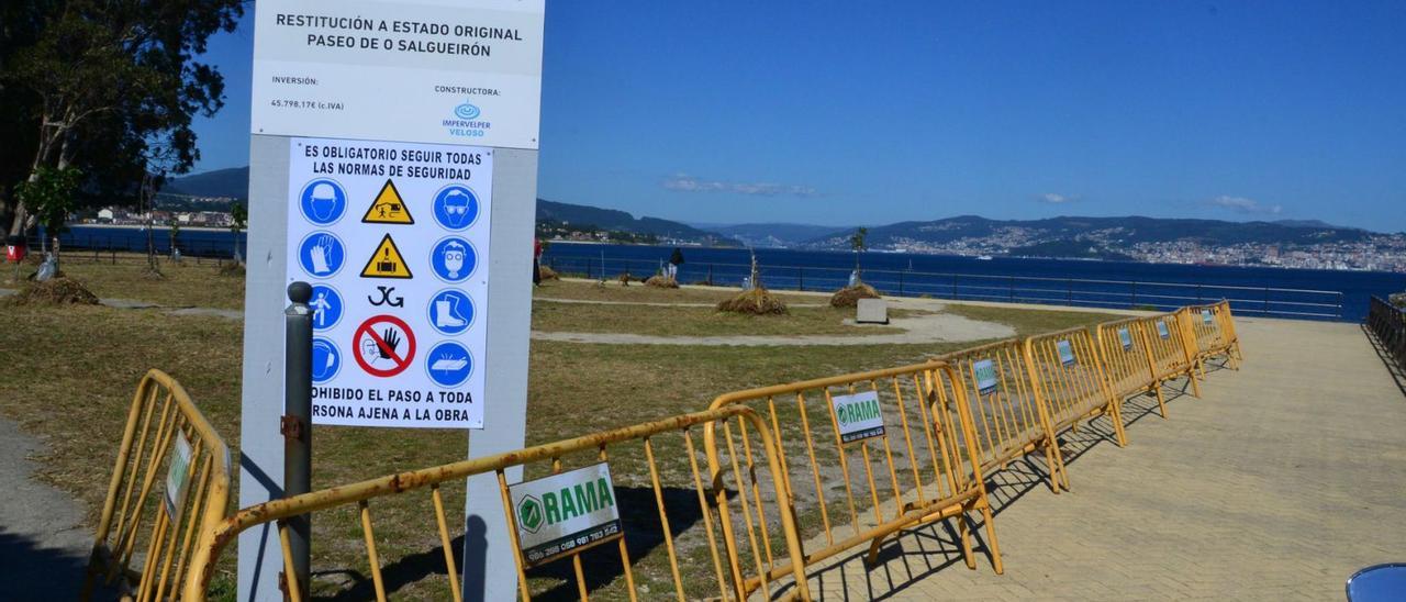 Obras realizadaspor la Autoriad Portuaria de Vigo en 2021 para restitución a su estado original del paseo de O Salgueión.   | // SANTOS ÁLVAREZ