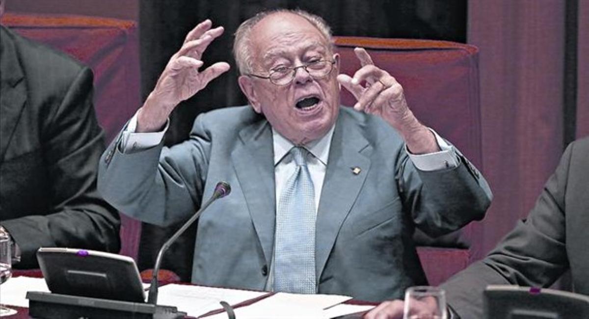 Jordi Pujol, durante su testimonio en el Parlament.