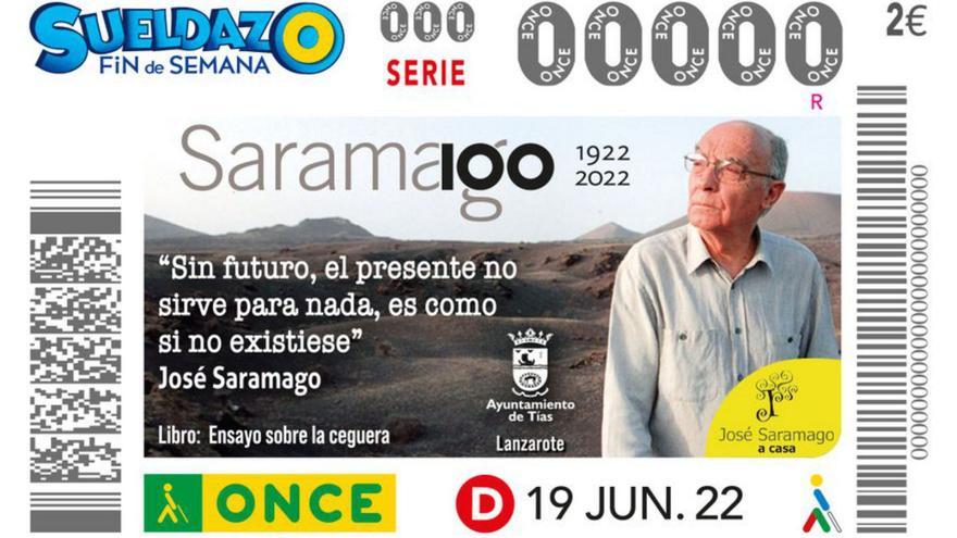 El cupón de la ONCE recuerda este domingo  al Nobel José Saramago