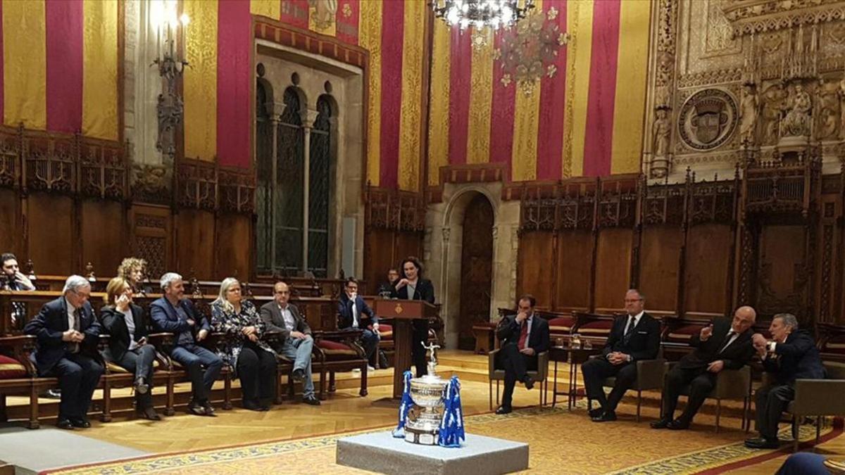 Ada Colau, durante la presentación del Barcelona Open Banc Sabadell 2018