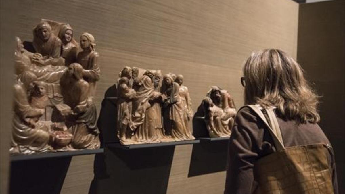 Fragmentos del retablo de Santa Anna provenientes de Sijena, en el Museu de Lleida.