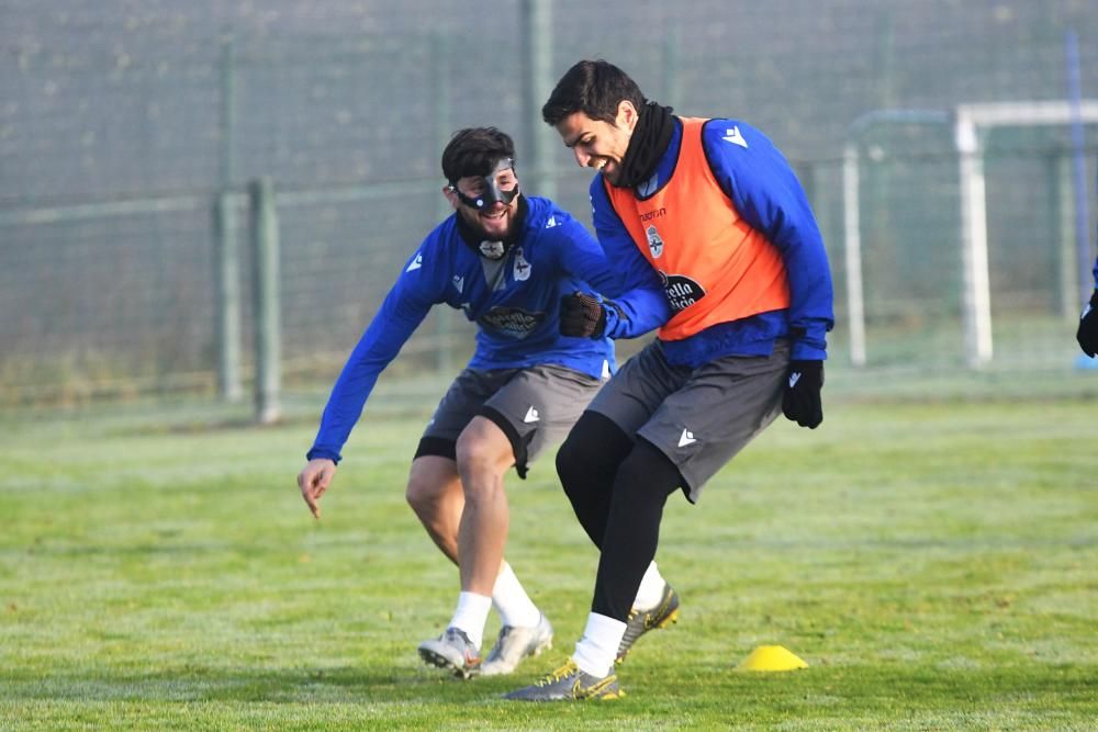 Última sesión del Dépor antes de jugar en Soria