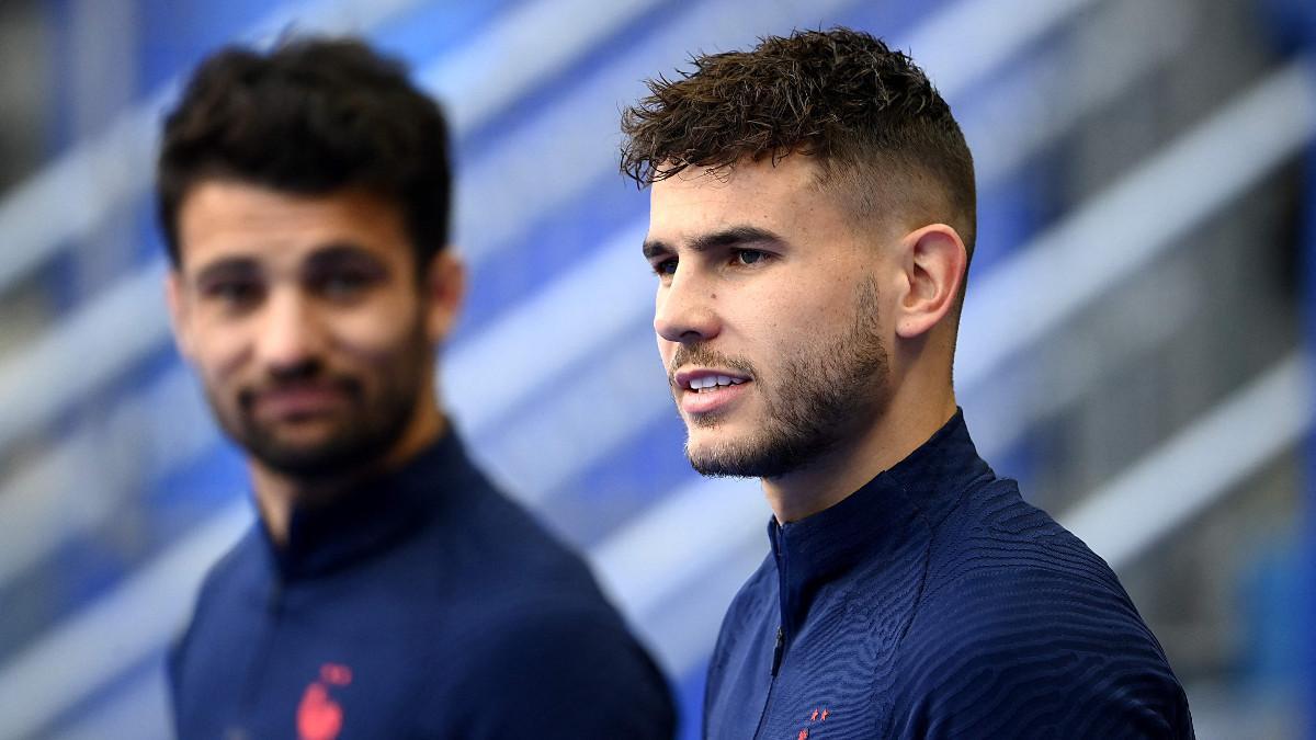 Lucas Hernández, durante una sesión de entrenamiento