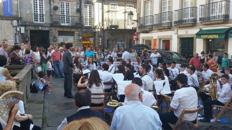 Concierto de la Banda Xuvenil de Lalín en Santiago de Compostela el pasado 21 de junio. // Xoán Álvarez