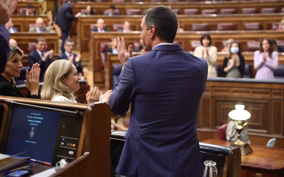 El presidente del Gobierno, Pedro Sánchez, en una sesión plenaria.