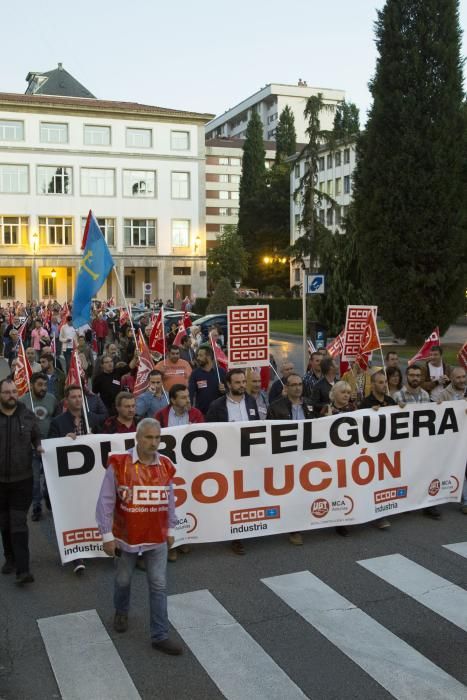 Manifestación de los trabajadores de Duro Felguera