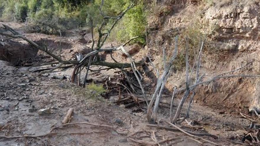 La riera de Soldevila passa a tocar del vessant nord del Cogulló