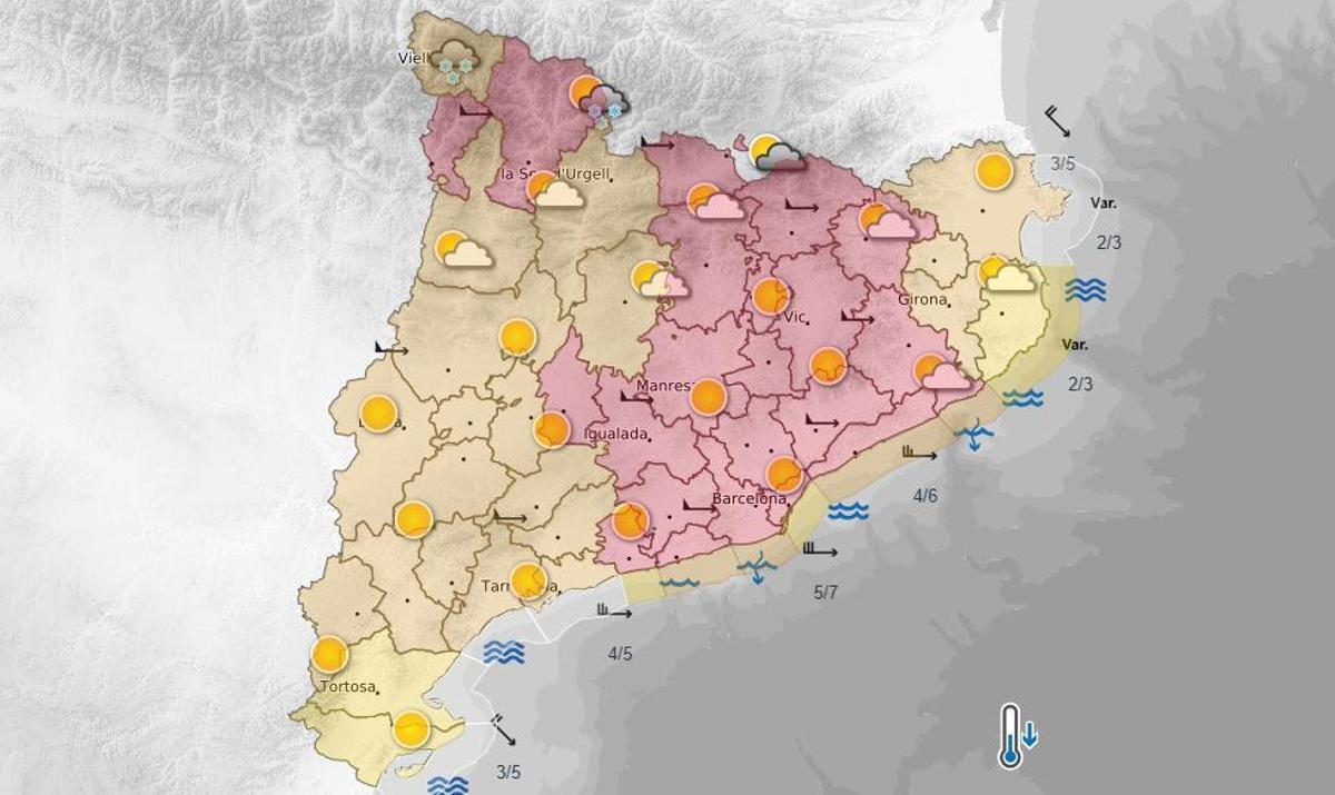 La previsió del temps per aquest dijous