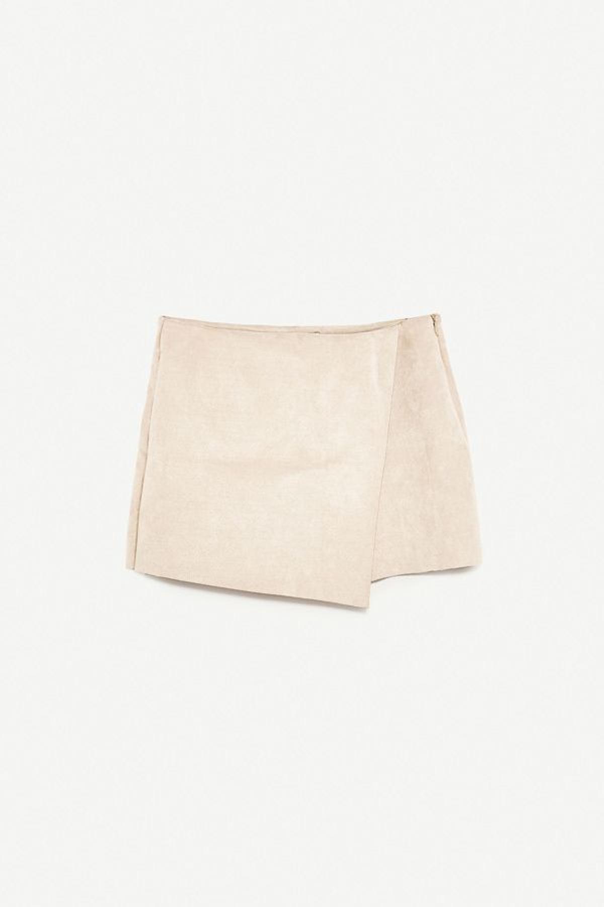 Falda pantalón: modelo beige de Zara