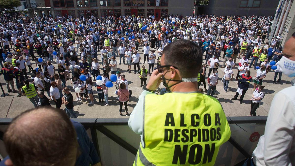 Imagen de archivo de una protesta de trabajadores de Alcoa.