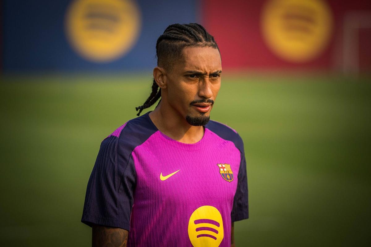 Raphinha, durante un entrenamiento