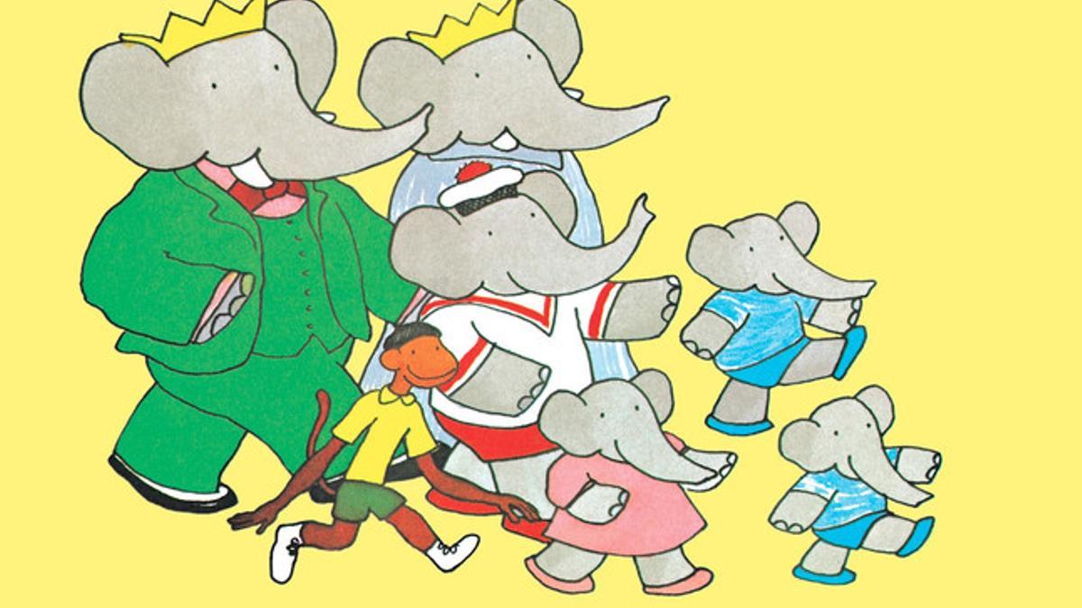 El elefante Babar y su familia.