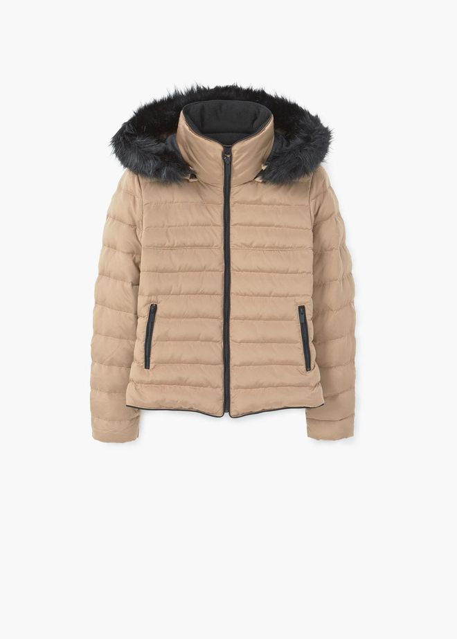 Rebajas Mango 2017: anorak con plumas y capucha