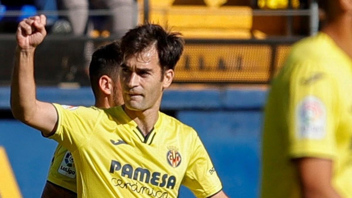 Manu Trigueros celebrando su tanto ante el Getafe