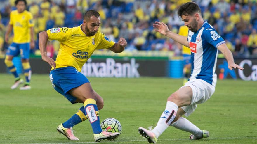 Nabil El Zhar, jugador de la UD Las Palmas, durante el partido ante el Espanyol