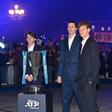 Alcaraz, Sinner, Firtz, Shleton, De Miñaur y Zverev en la presentación en Turín