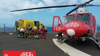 Evacuada en helicóptero una senderista en La Gomera tras sufrir una fractura