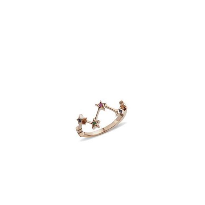 Anillo de oro con estrellas de colores de piedras preciosas, de MOSUO
